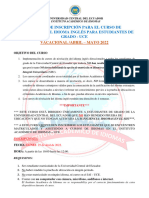 Cursos de Nivelación Iai - Proceso para Inscripción - P. Vacacional Abril - Mayo 2022