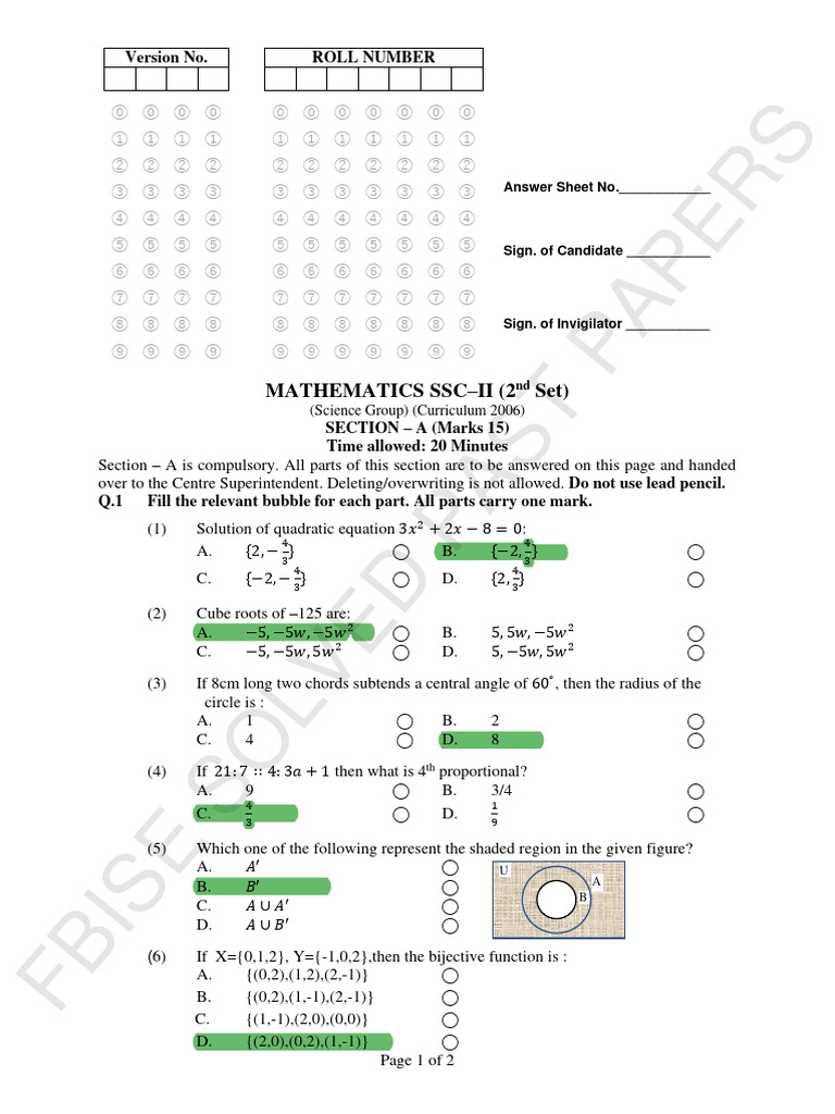 Class 10 Maths Model Paper 2 Solution PDF Circle Perpendicular