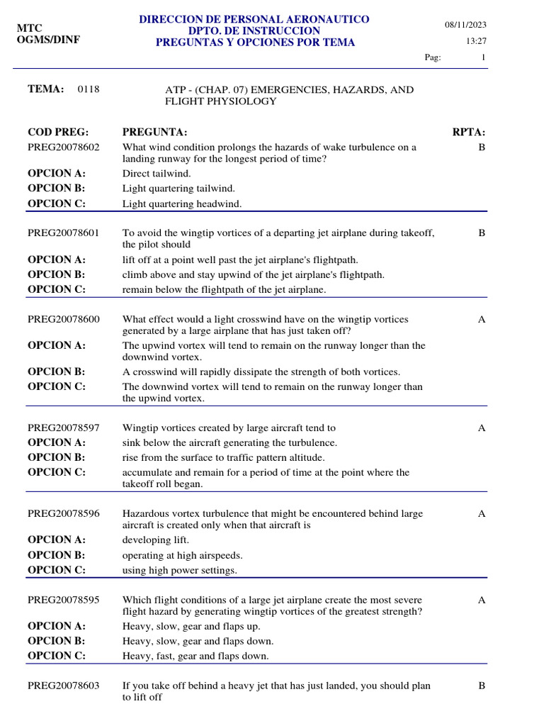 Atp Chap 07 Emergencies Hazards And Flight Physiology Pdf