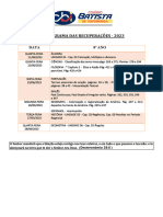 8 Ano Agenda Das Recuperações 2 Bimestre