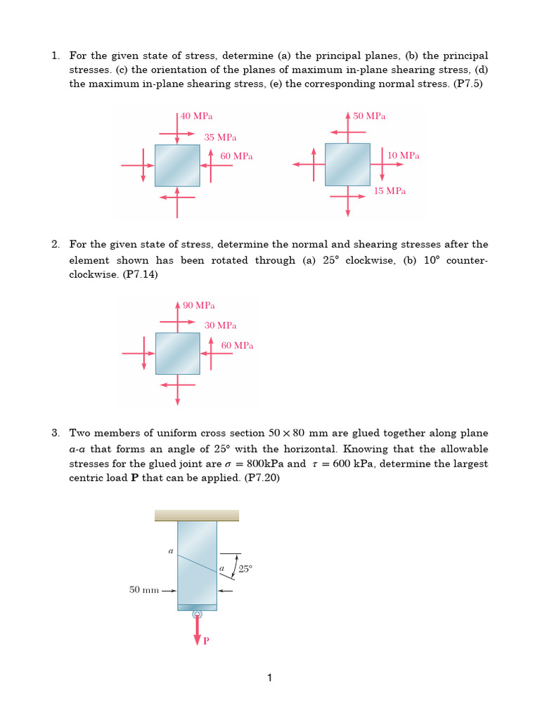 Principal Stresses and Shear Analysis | PDF | Stress (Mechanics ...