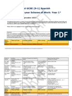 Viva For GCSE Spanish Scheme of Work 3 Year Detailed Edexcel