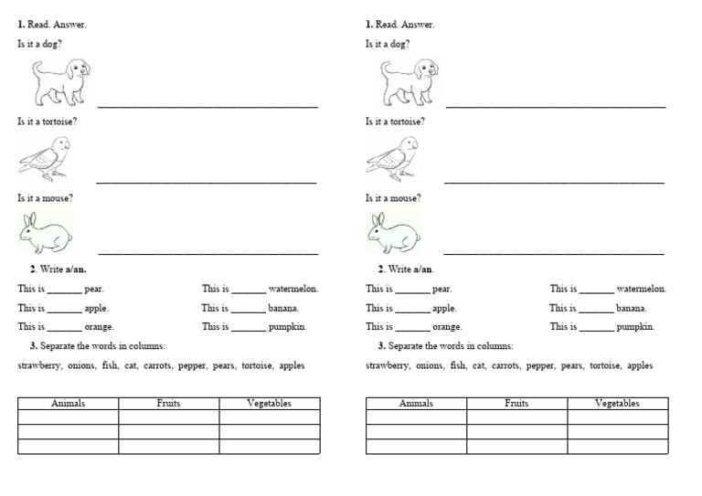 AE Pets and Fruits PDF