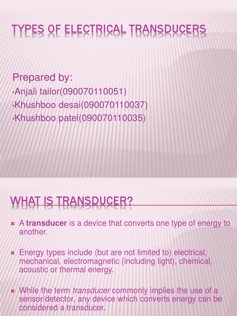 Types of Transducers Chemistry