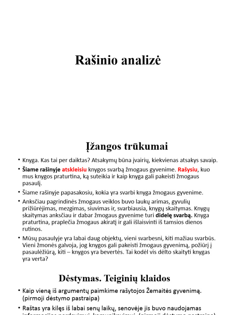 Rasinio Analize 9 Kl. | PDF
