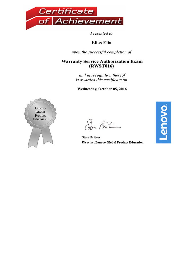 2016 rwst016 lenovo learning certificate pdf