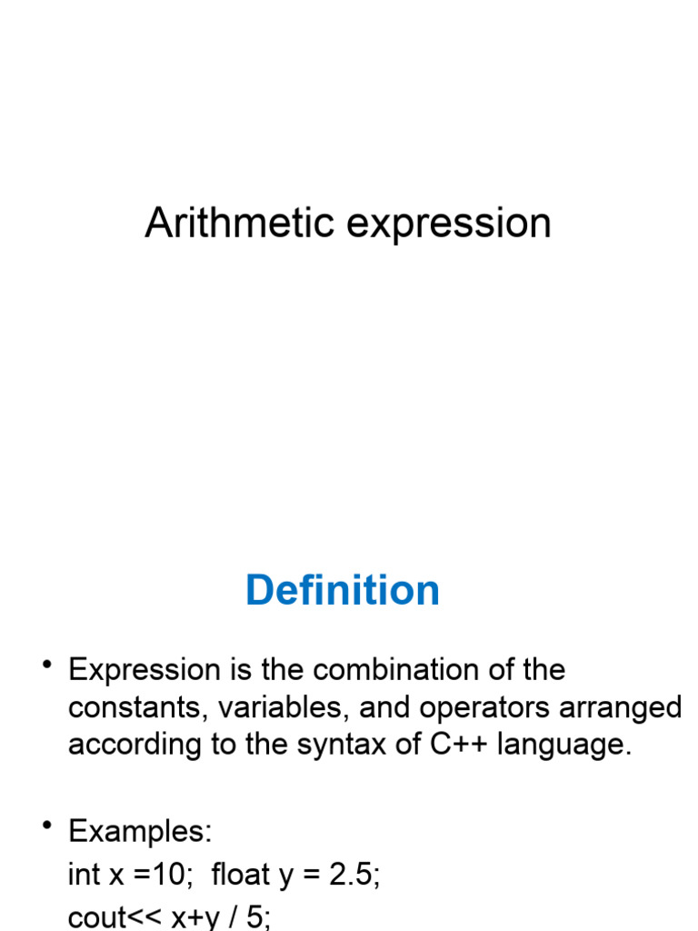 5.arithmetic Expression - Reviewed | PDF | Namespace | Mathematical Logic
