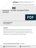 Ley Especial Sobre VIH-SIDA (Decreto No. 147-1999)