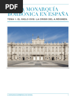 Tema 1LA MONARQUÍA BORBÓNICA EN ESPAÑA.