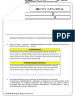 Atividade de Pesquisa - Higiene Ocupacional