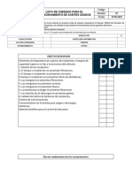 Lista de Cheo Almacenaiento de Aceites Usados