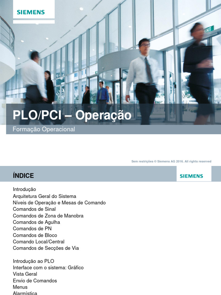 Operação e Comandos do Sistema PLO/PCI | PDF | Janela (informática ...