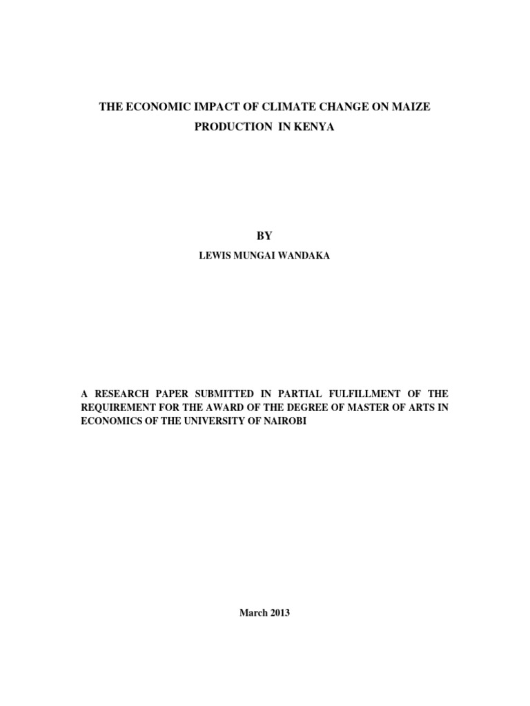 Wandaka Lewis Mungai - The Economic Impact of Climate Change On Maize ...