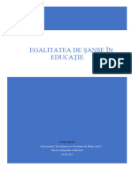 Egalitatea de Sanse in Educatie