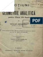 Abramescu Nicolae - Lectiuni de Geometrie Analitică 1912