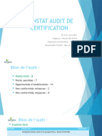 Constat Audit de Certification Juin 2023