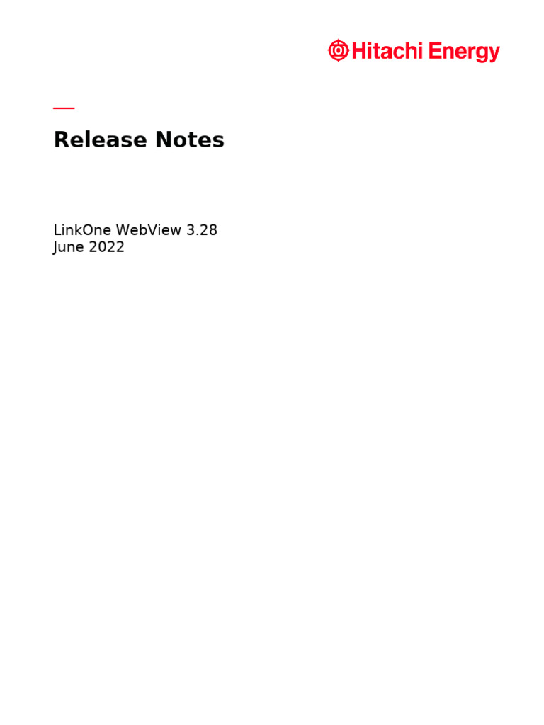 LinkOne WebView 3.28 ReleaseNotes | PDF | Computer Network | Web Server