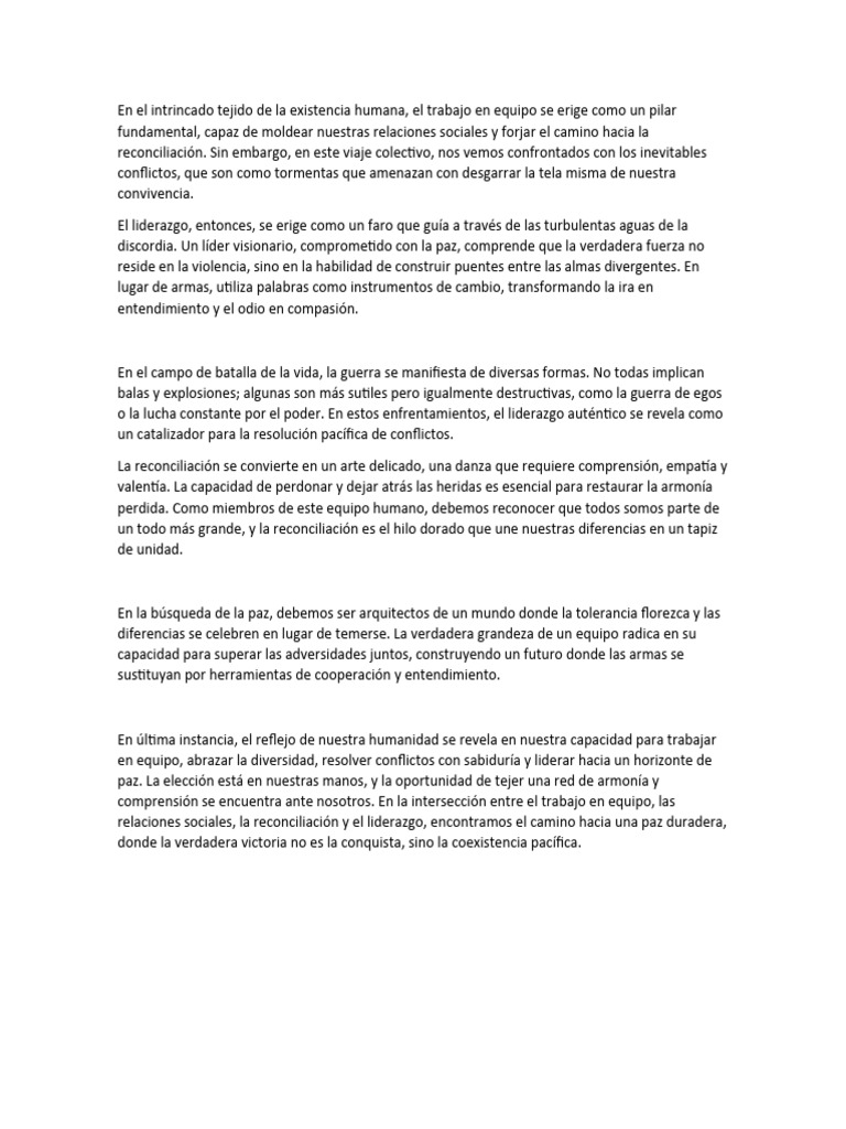 En El Intrincado Tejido de La Existencia Humana | PDF | Paz