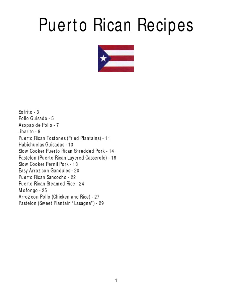 Authentic Puerto Rican Recipe Collection | PDF | Cooking | Food Ingredients