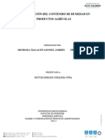 Determinación Del Contenido de Humedad en Productos Agricíolas