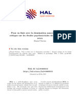 Pour en Finir Avec La Domination Masculine ? Regard Critique Sur Les Études Psychosociales Des Relations Entre Sexes