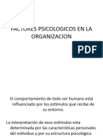 Factores Psicologicos en La Organizacion