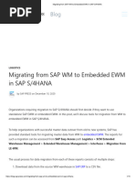 Migrating From SAP WM To Embedded EWM in SAP S - 4HANA