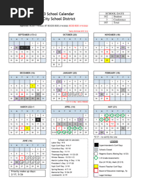 2022-23 BCSD at A Glance Calendar W PTC Days and BOE Mtgs 1 | PDF |  Festival | The United States