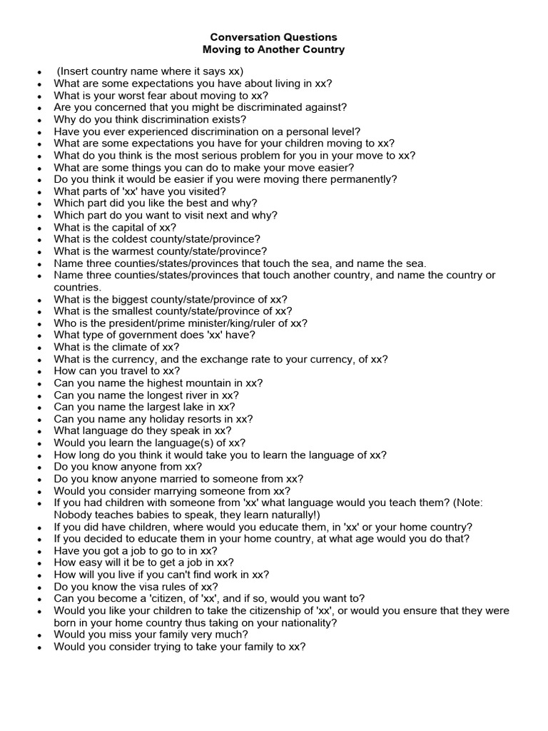 Moving Abroad: Key Questions | PDF