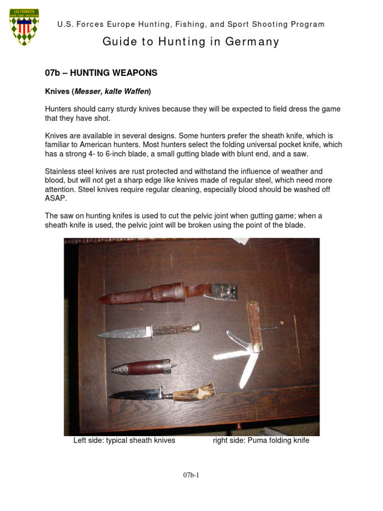 Guide 07b Hunting Weapons 2013-08 | PDF | Shotgun | Knife