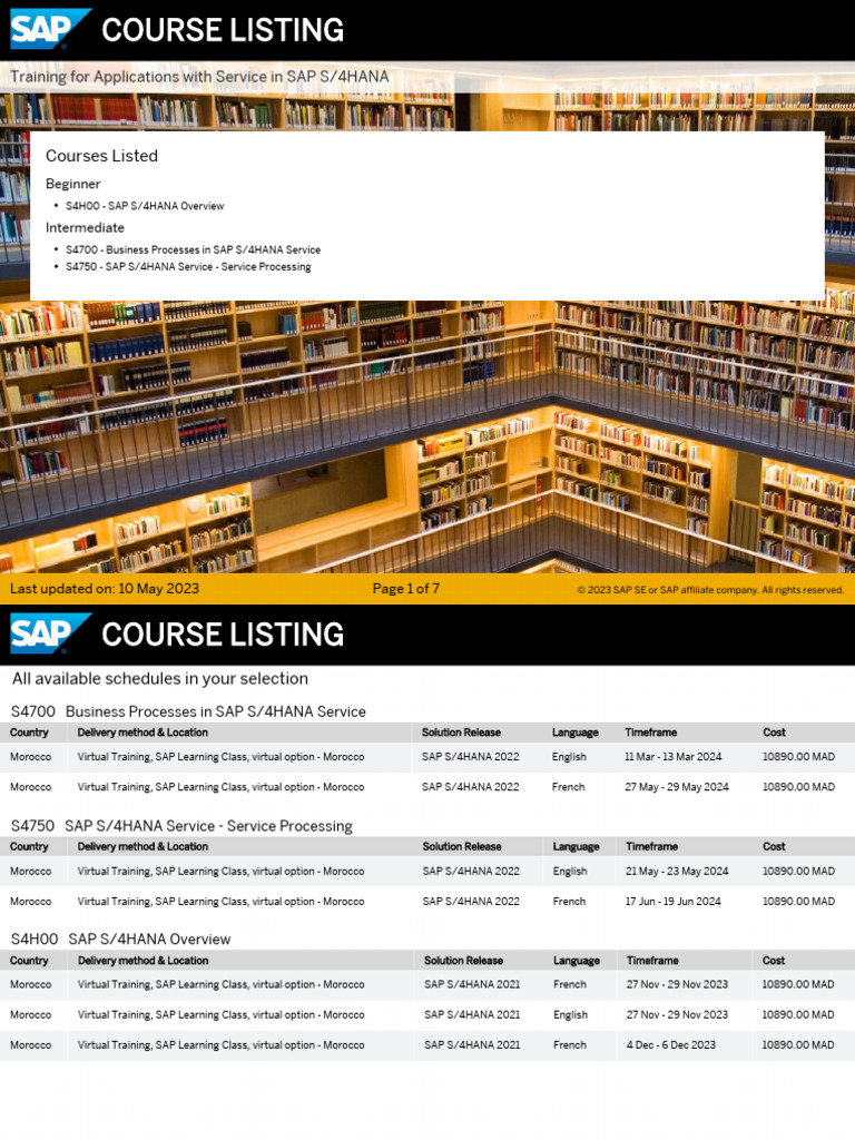 SAP S/4HANA Service Training Overview | PDF | Business Process | Analytics