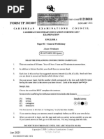 English A Paper 032 Jan 2023 Csec | PDF