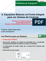 Equações Basicas Na Forma de Integral para Volume de Controle