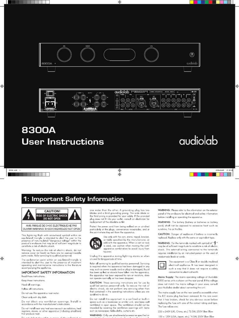 8300A User Manual 1 | PDF
