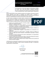 IC-GI-PO-001 Política Del Sistema de Gestión Integrado de Calidad, Medio Ambiente, Seguridad y Salud en El Trabajo v0