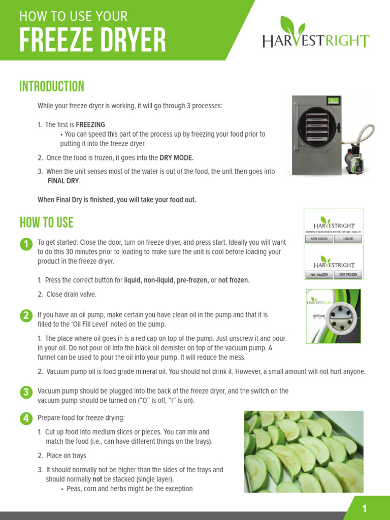 How To Use Your Freeze Dryer Pdf Oxygen Clothes Dryer