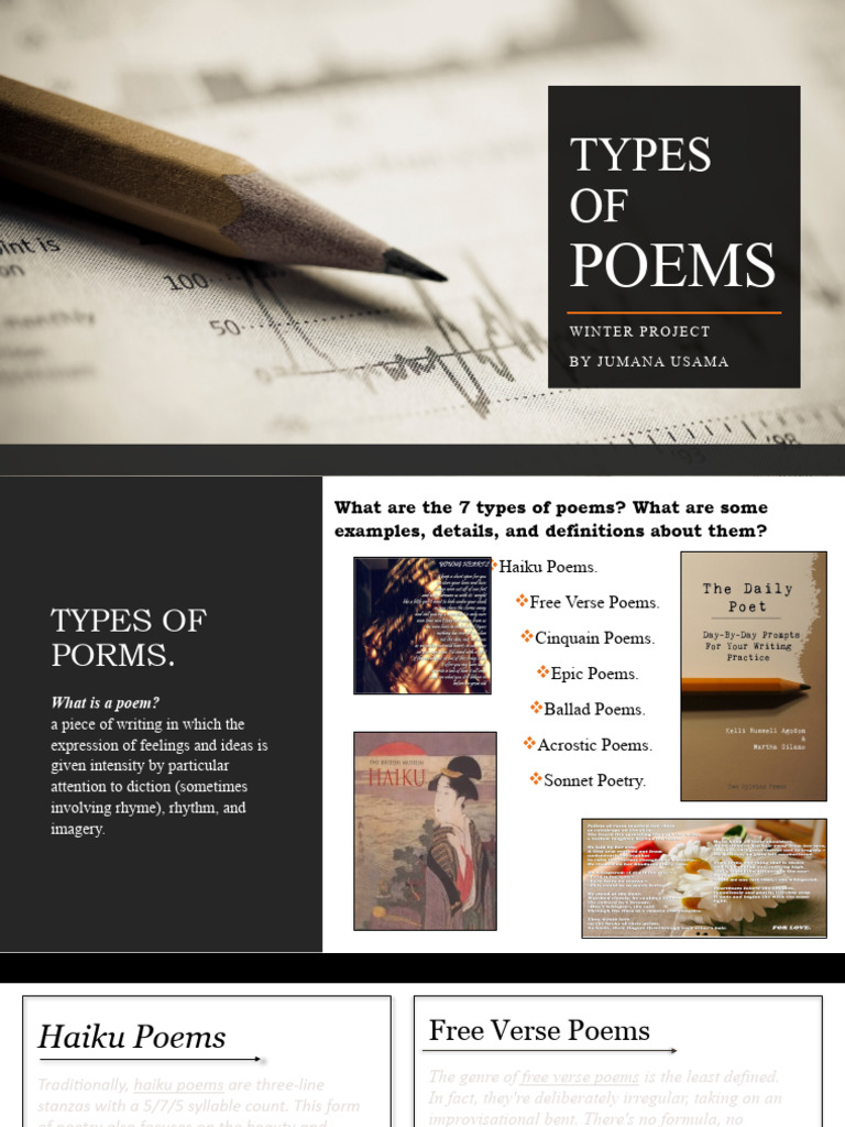 Types of Poems Explained | PDF | Poetry | Epic Poetry