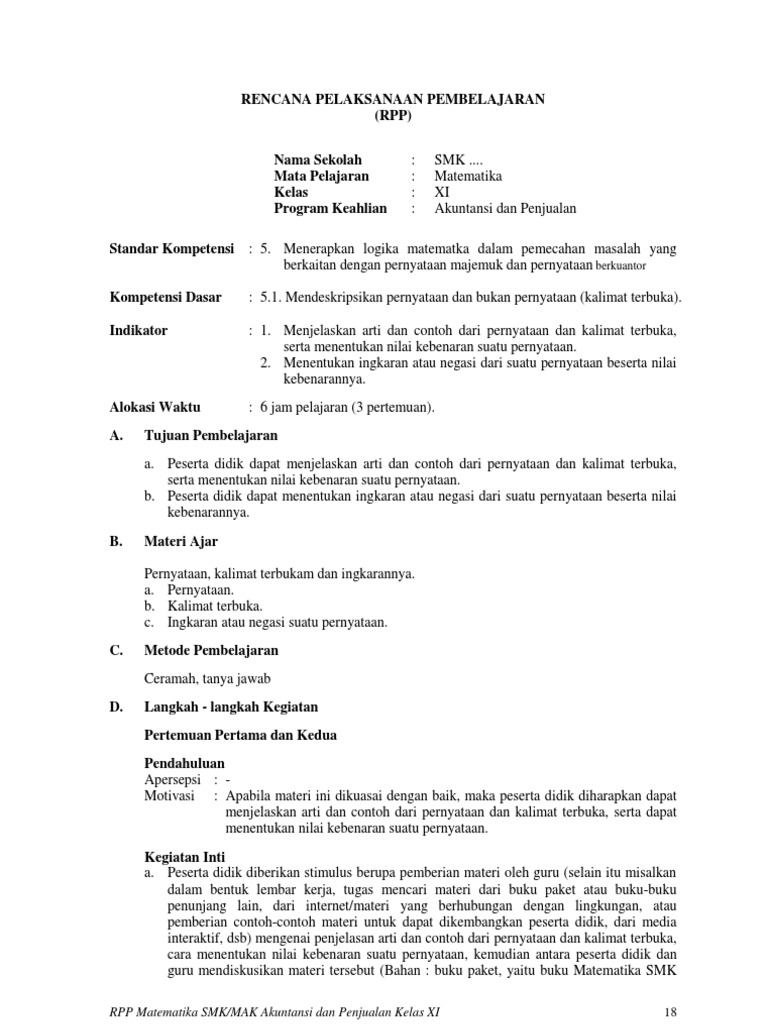 Rpp Logika Kls Xi Ak