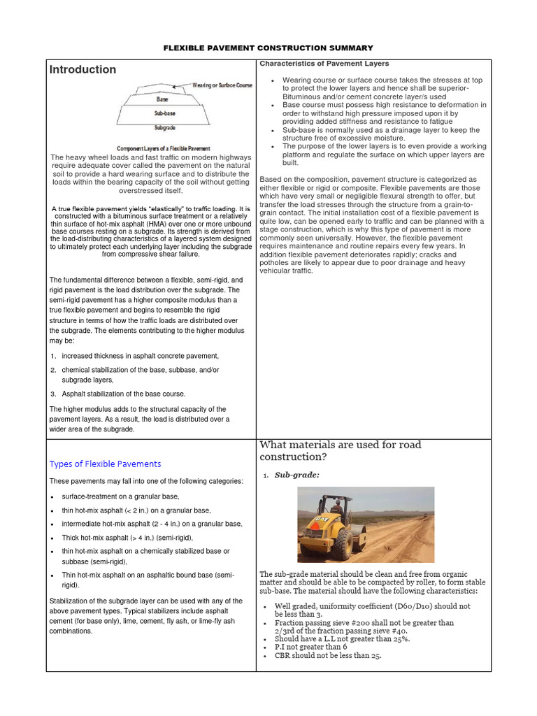 Flexible Pavement Construction Overview | PDF | Road Surface | Loader ...