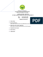 Agenda 1st Meeting Clsu SCP