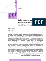 Reformar o Pensamento Ao Formar Educadores: Um Desafio Na Educação