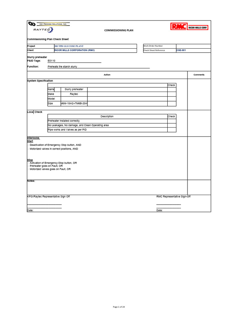 Commissioning Report HEX PDF Heat Exchanger Valve