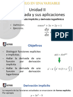 Unidad II La Derivada y Sus Aplicaciones: Cálculo en Una Variable