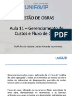 Aula 11 - Gestão de Obras (Gerenciamento de Custos e Fluxo de Caixa)