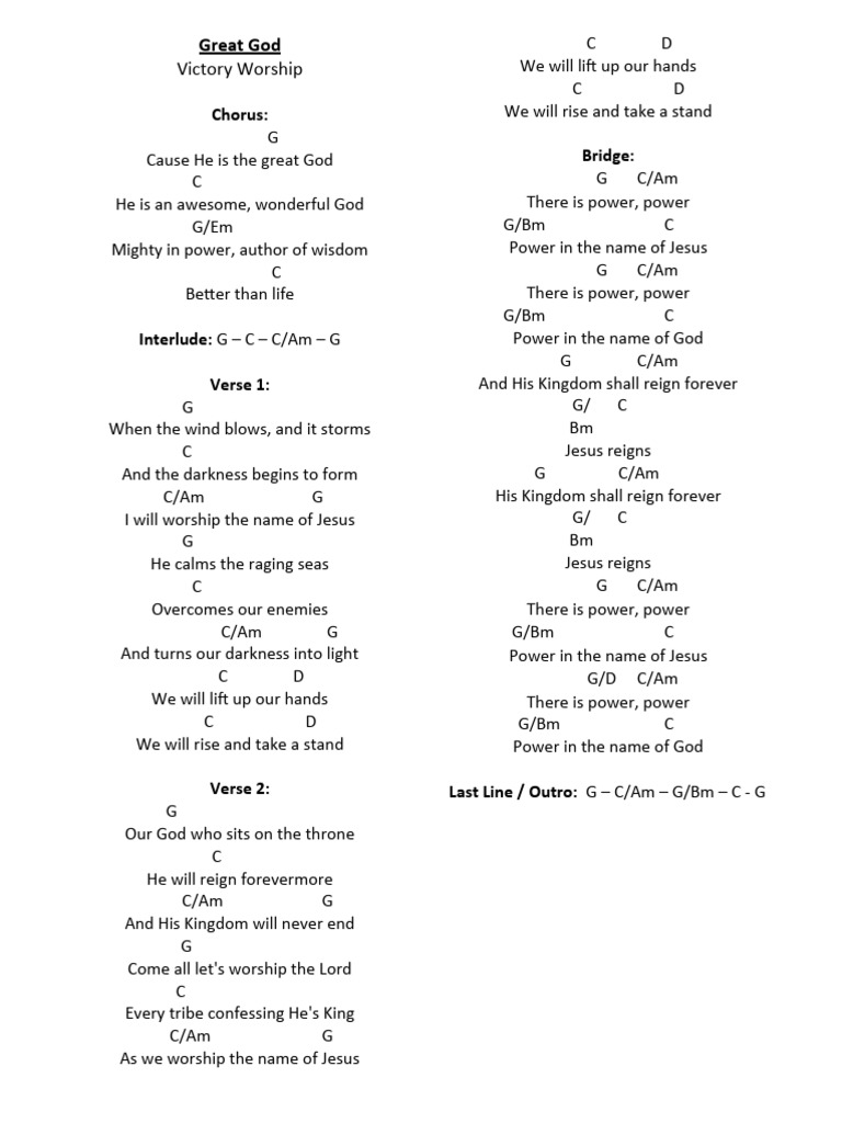 The Greatest Chords PDF (Planetshakers) - PraiseCharts