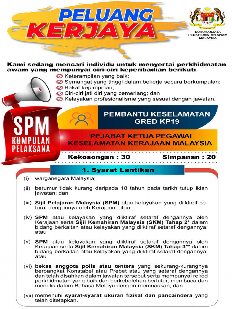 IKLAN-SPA9 PK-CGSO PembantuKeselamatanGredKP19 | PDF