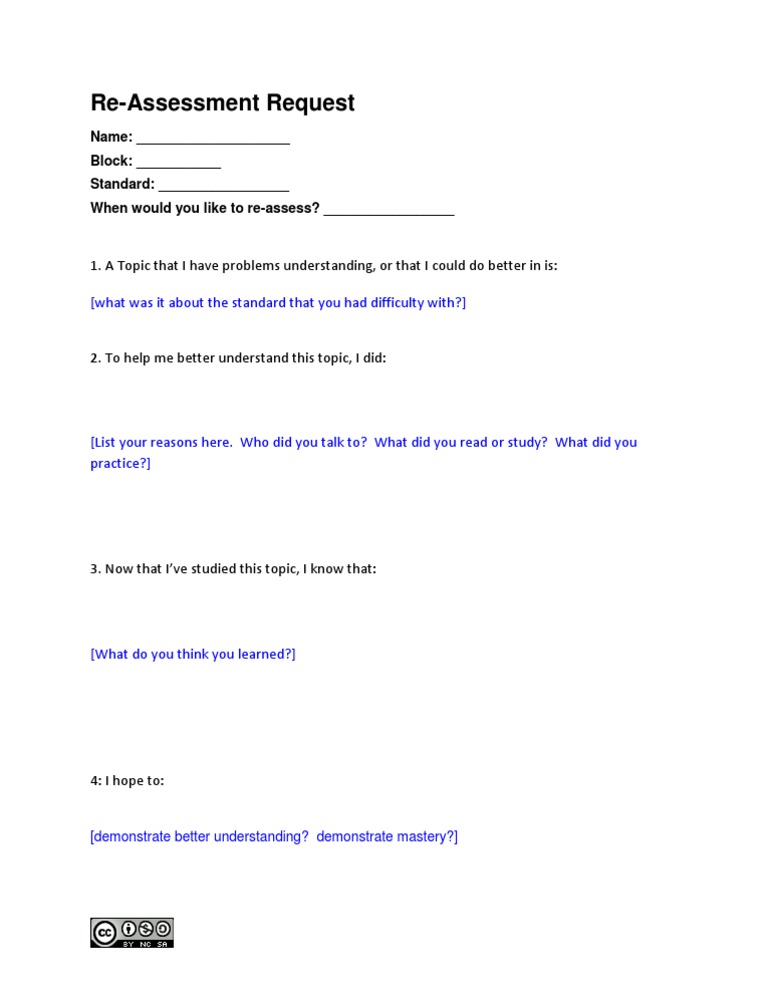 Re-Assessment Request Form | PDF