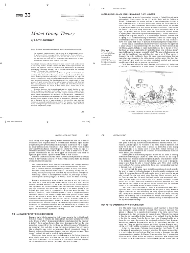 Muted Group Theory PDF Cartoon Anthropology