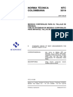 NTC5519 Medidas Corporales para El Tallaje de Prendas. Tablas Estándar de Medidas Corporales para Infantes, Tallas de La 0 A La 24