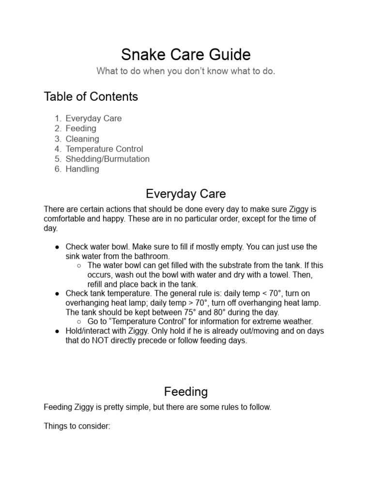 Image showcasing Snake Care Guide | Download Free PDF | Mouse